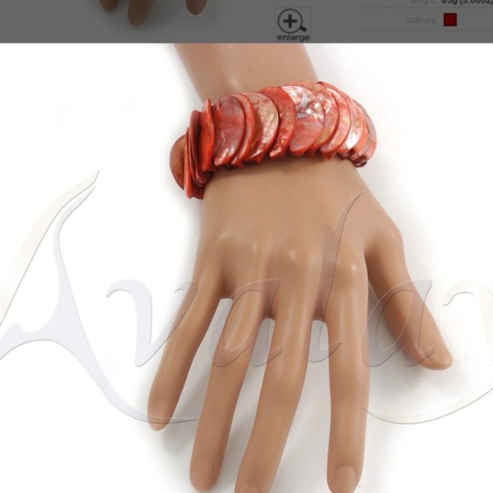 Vintage Abalone Shell Stretchy Statement Bracelet… - image 3